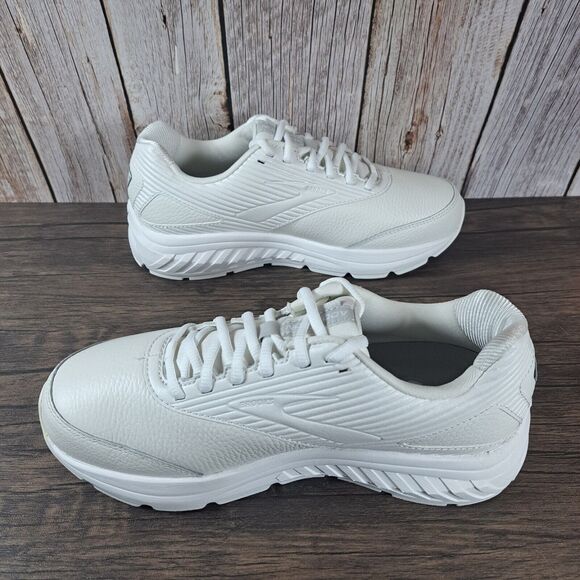 Brooks Addiction Walker 2 White Leather Walking Sneaker Women's Sz 9 EW 2E (NIB) - Picture 5 of 10